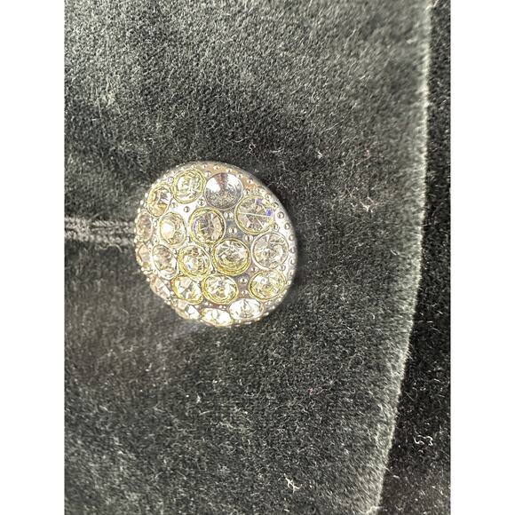 *Flaw Lily Pulitzer Velvet Rhinestone Button Cropped Jacket Black Womens Size 10 - Picture 13 of 16